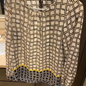 Blue yellow and white plaid blouse - limited - small